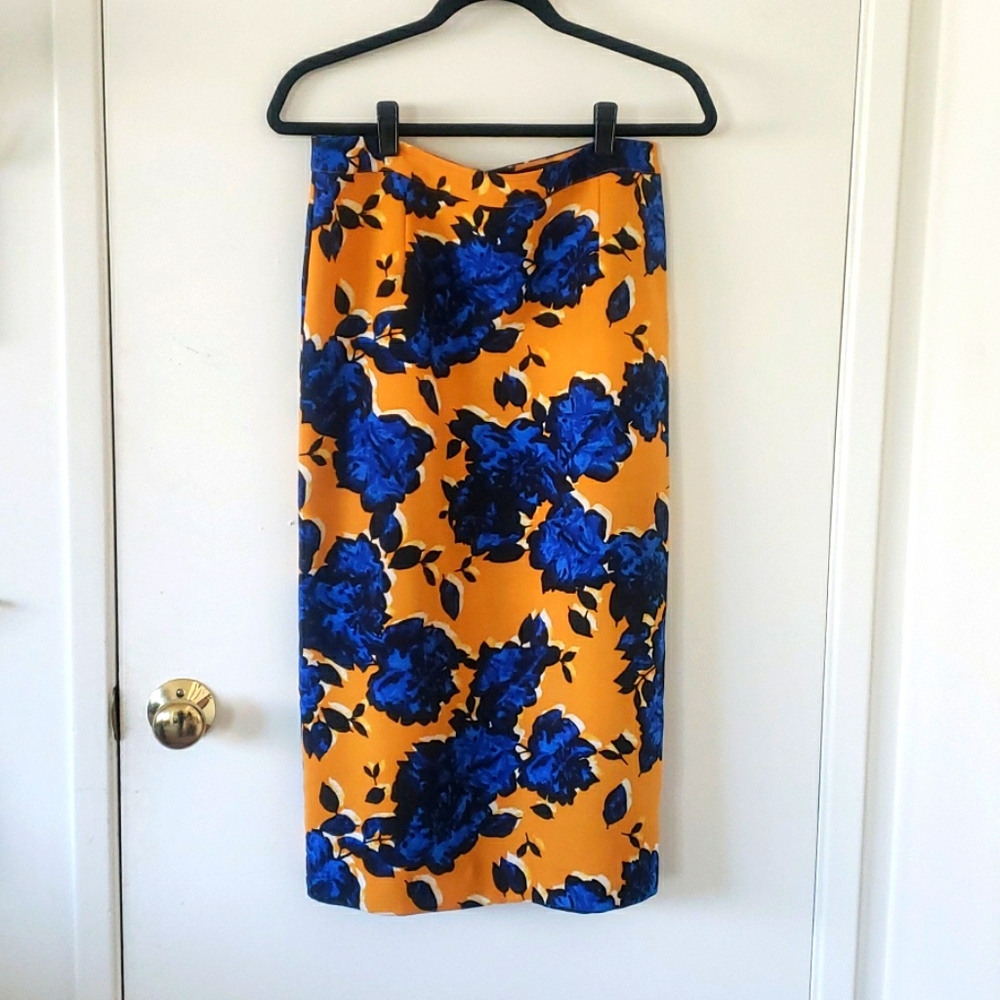 Who What Wear Print Midi Pencil Skirt